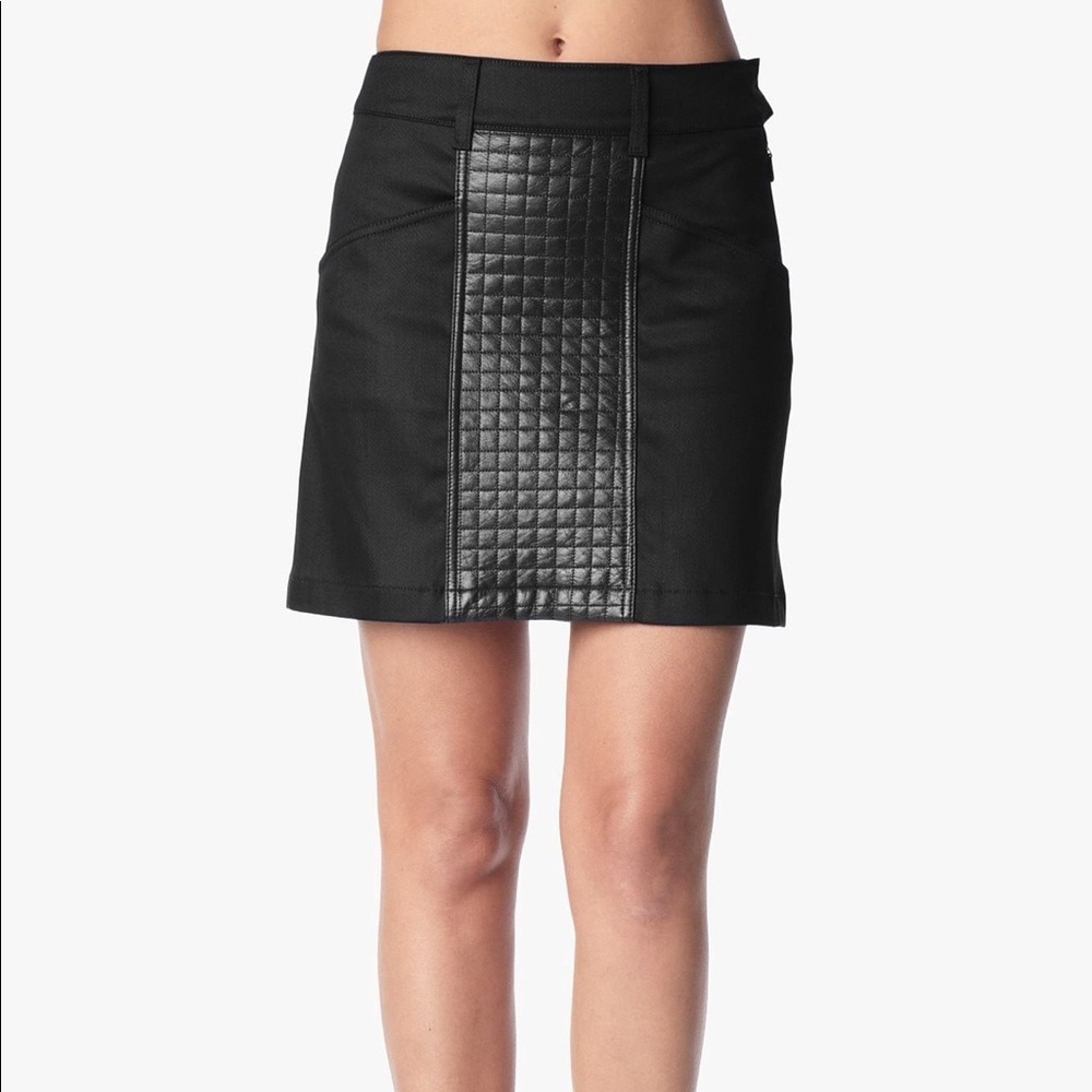 7 for all mankind A-line skirt quilted leather